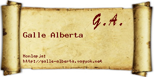 Galle Alberta névjegykártya